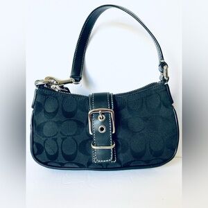 VINTAGE COACH 6362 HAMPTON SIGNATURE BAG BLACK SILVER DEMI BUCKLE MINI SOHO Y2K